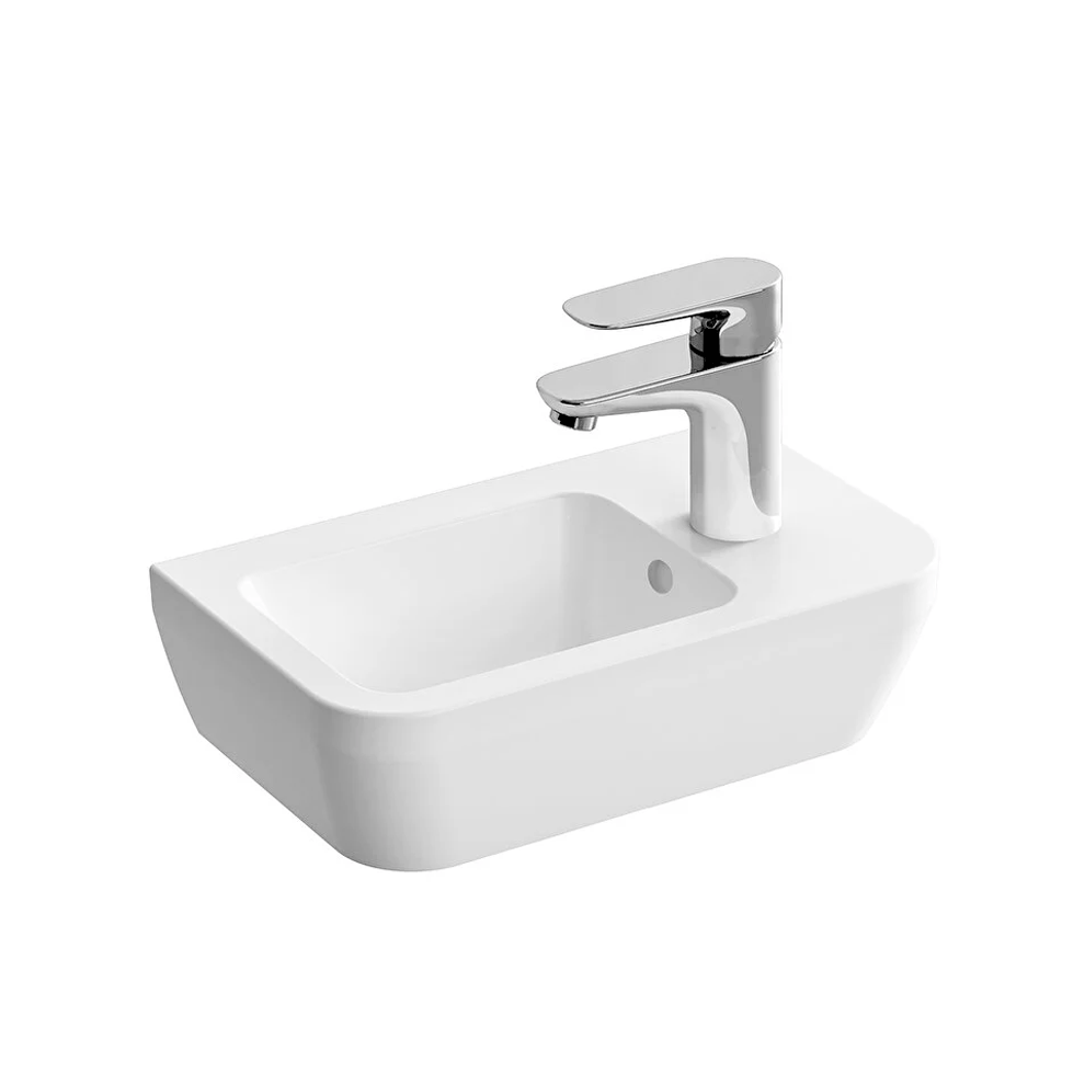 VitrA Integra Lavabo Dikdörtgen, Kompakt, 35x22 cm Tek Armatür Delikli, Su Taşma Delikli, Beyaz - 7091L003-0029