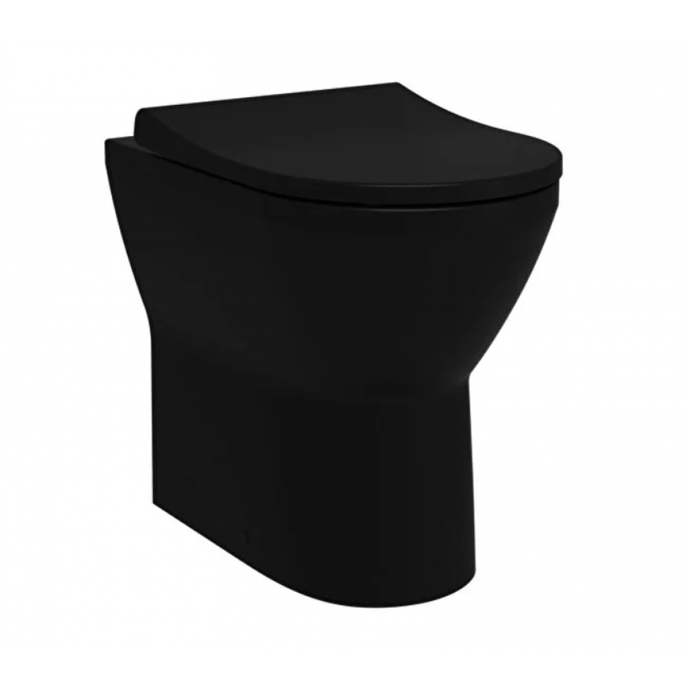 VitrA Integra Yerden Klozet Rim-ex, Duvara Tam Dayalı, Özel İhtiyaç, 54 cm Taharet Borulu, Mat Siyah - 7099B083-0088