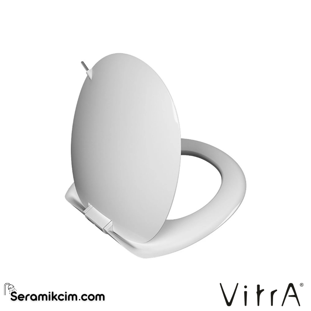 VitrA İstanbul Klozet Kapağı Duroplast, Üstten Sıkmalı Yavaş Kapanır, Metal Menteşeli, Beyaz 166-003-109 - 166-003-109