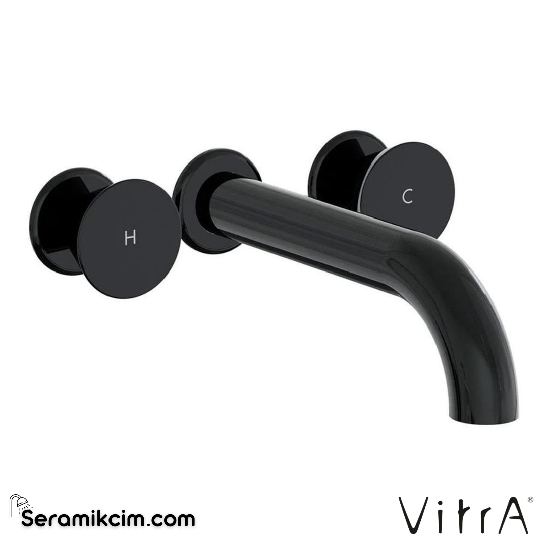 Vitra Liquid Ankastre Lavabo Bataryası (Uzun) Parlak Siyah A4268939 - A4268939