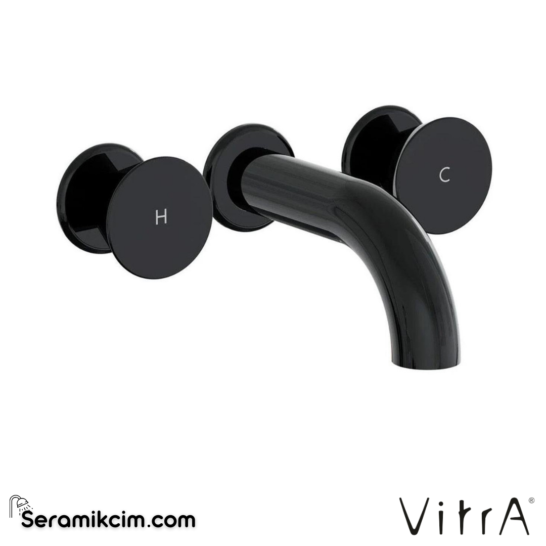 Vitra Liquid Ankastre Lavabo Bataryası (Kısa) Parlak Siyah A4269039 - A4269039