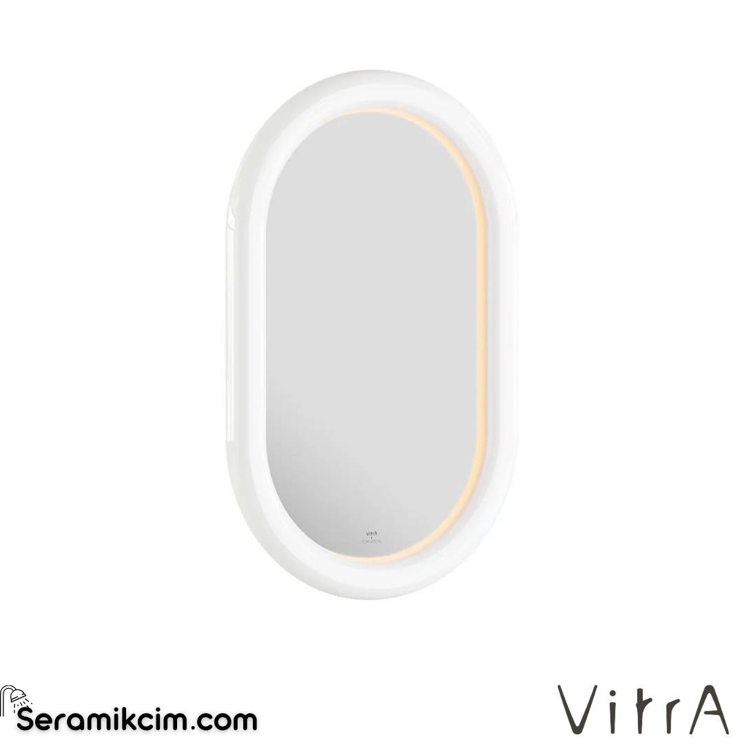 VitrA Liquid Düz Ayna 50 cm, aydınlatmalı seramik çerçeveli, beyaz 66743