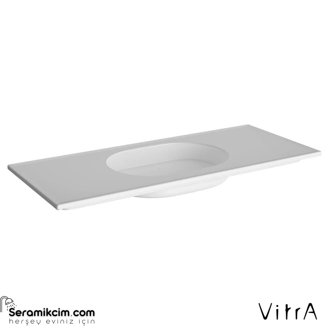 Vitra Memoria Etajerli Lavabo 120X51 Cm Armatür Deliksiz, Su Taşma Deliksiz, Clean, Beyaz