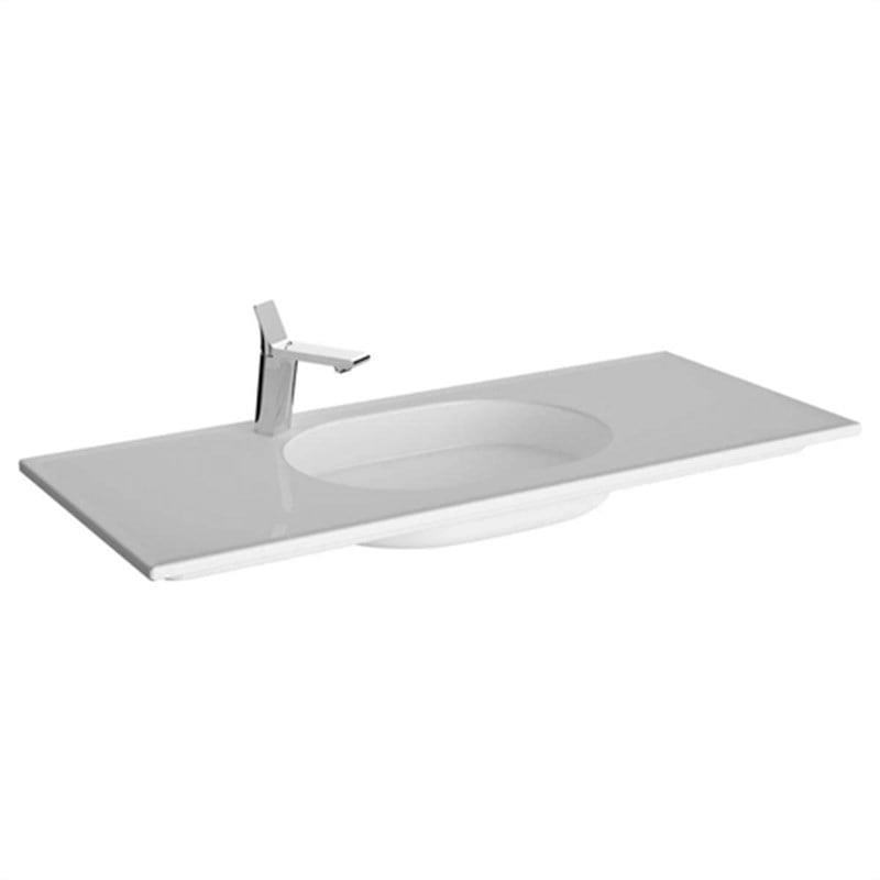 Vitra Memoria Etajerli Lavabo 150X51 Cm Soldan Tek Armatür Delikli, Su Taşma Deliksiz, Clean, Beyaz - 5711B403-0052