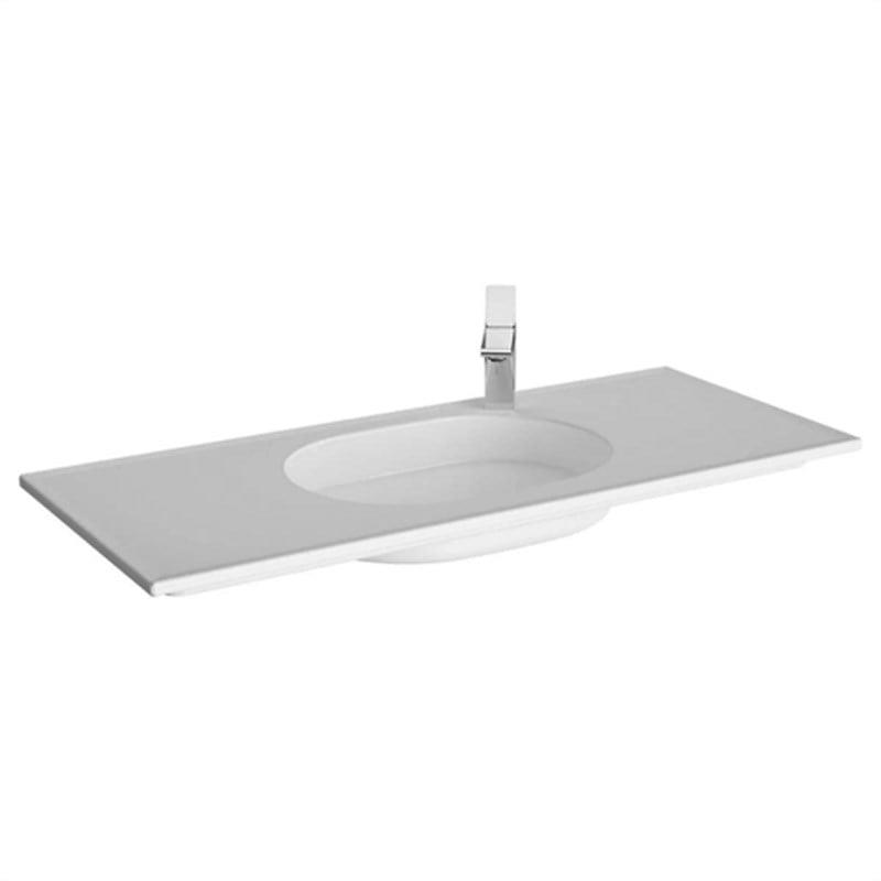 Vitra Memoria Etajerli Lavabo 150X51 Cm Sağdan Tek Armatür Delikli, Su Taşma Deliksiz, Clean, Beyaz - 5711B403-0294