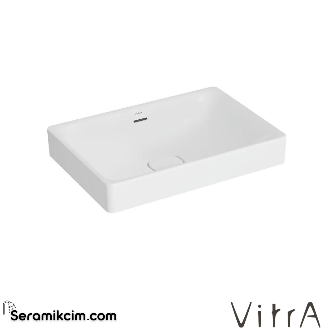 VitrA Metropole Çanak Lavabo Dikdörtgen, 60x40 cm Armatür Deliksiz, Su Taşma Delikli, Mat Beyaz - 7535B001-0673