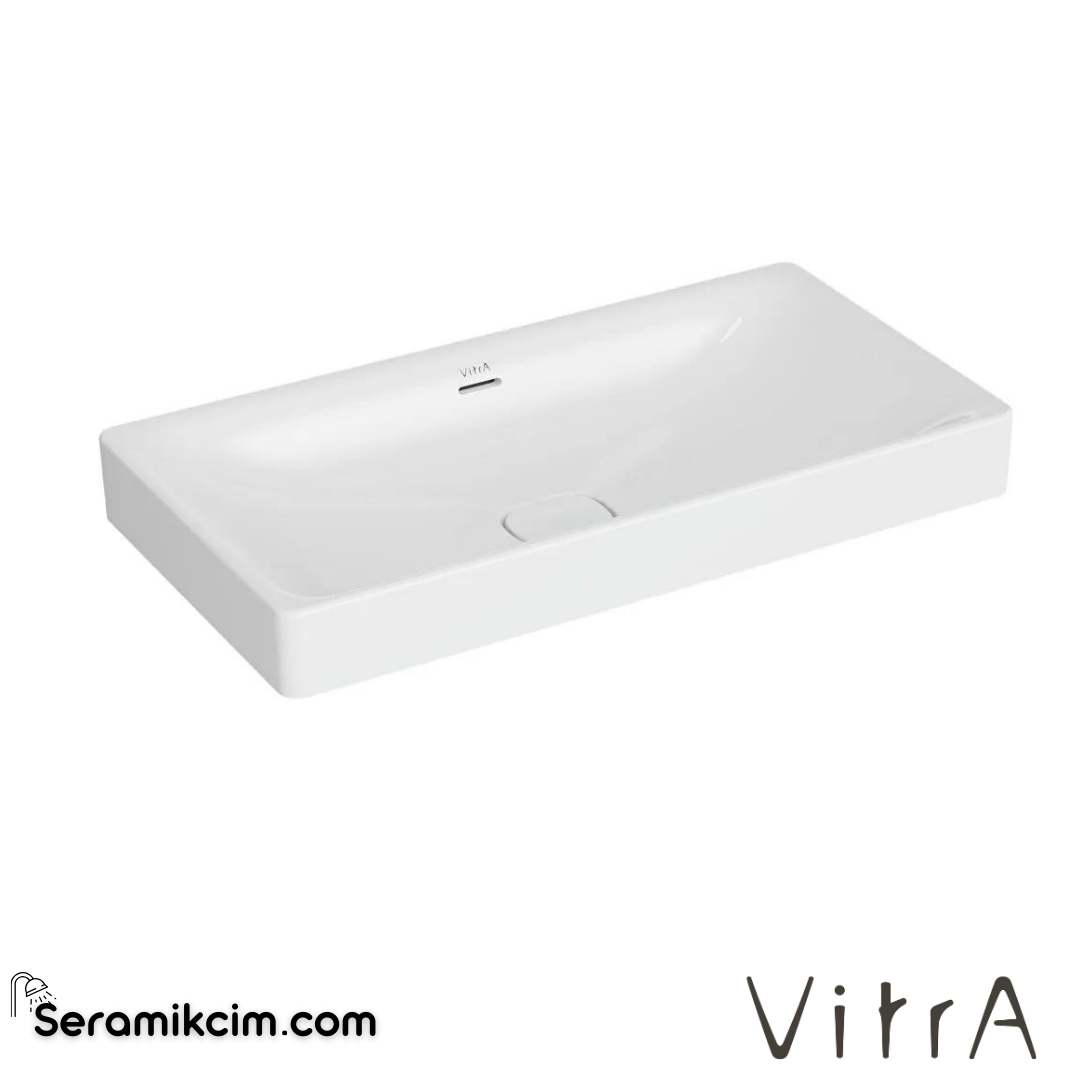 VitrA Metropole Çanak Lavabo Dikdörtgen, 80x40 cm Armatür Deliksiz, Su Taşma Delikli, Beyaz - 7536B003-0673