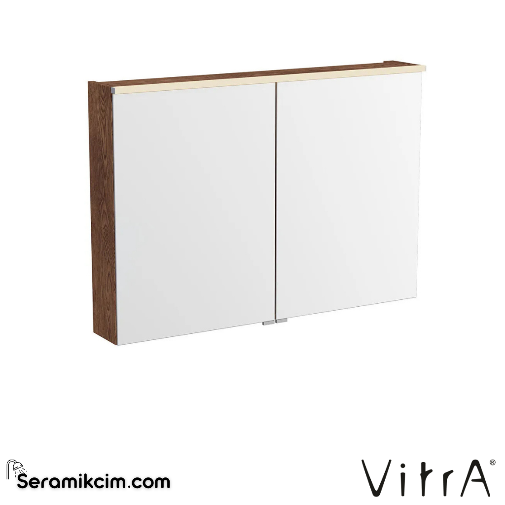 VitrA Metropole Edge Dolaplı Ayna 100 cm, aydınlatmalı sensörlü, ceviz 67166 - 67166