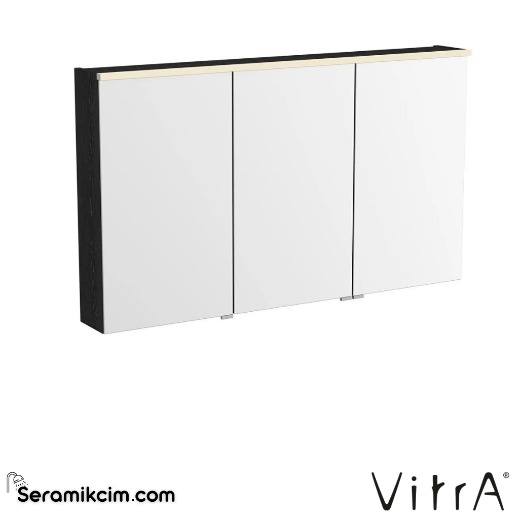 VitrA Metropole Edge Dolaplı Ayna 120 cm, aydınlatmalı sensörlü, siyah meşe 67205 - 67205