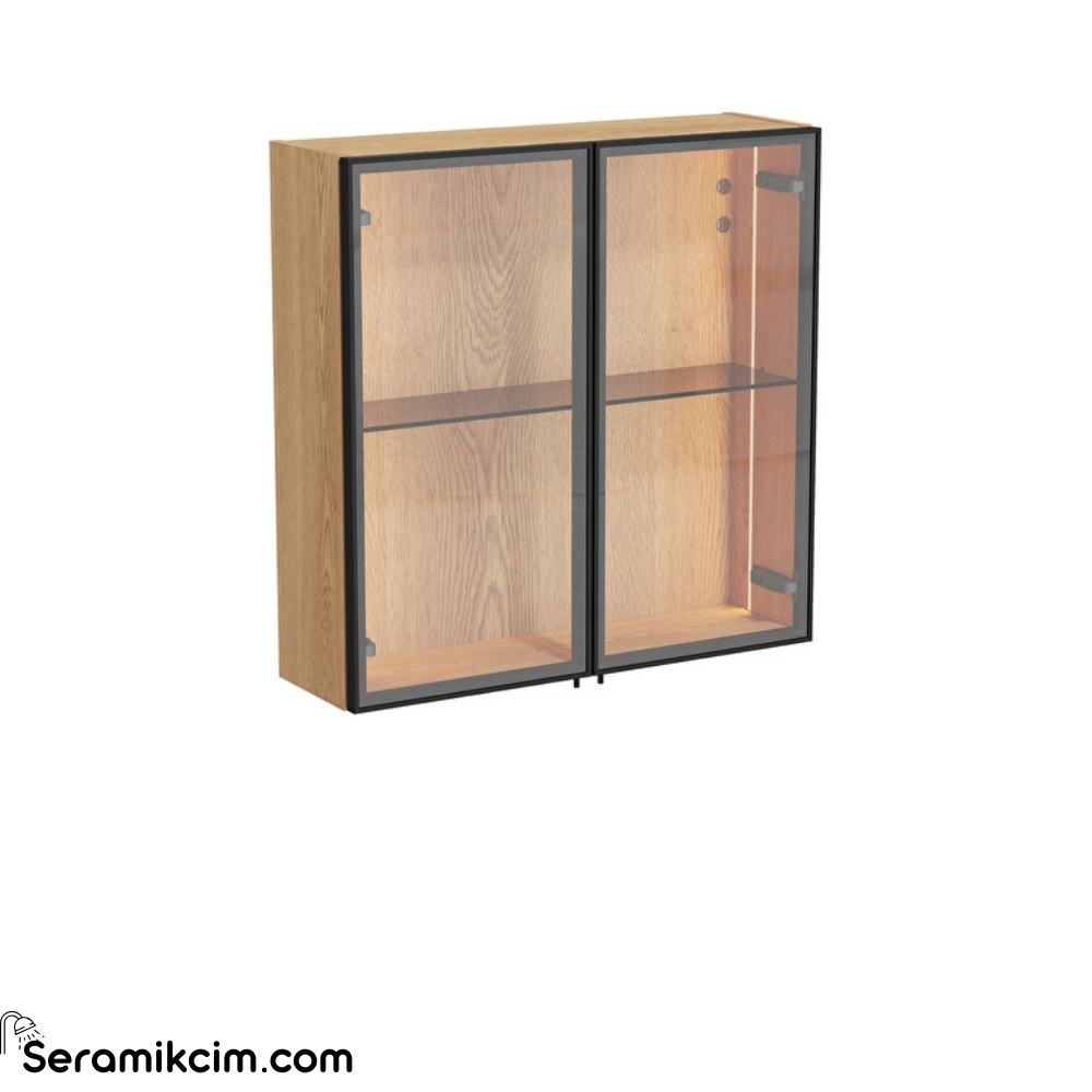 Vitra Metropole Edge Üst Ünite 67 Cm, Cam Kapaklı Açık Meşe 67144