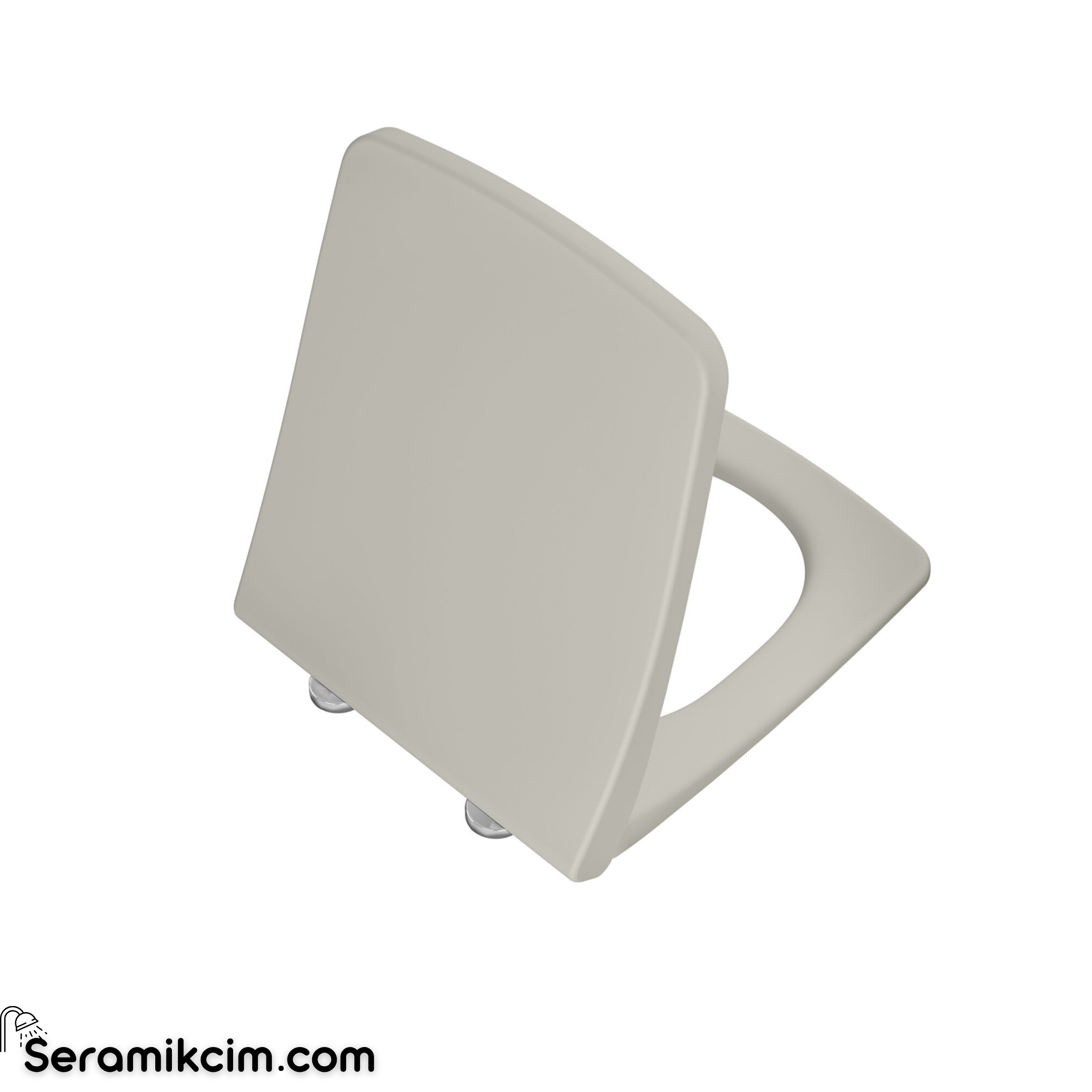 Vitra Metropole Klozet Kapağı Slim Duroplast Üstten Sıkmalı Yavaş Kapanır Kolay Sök-Tak Metal Menteşeli Mat Bej 132-422R009