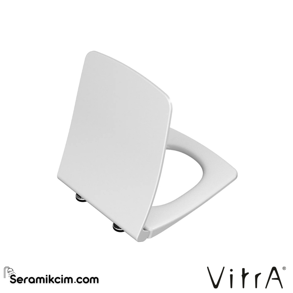VitrA Metropole Klozet Kapağı Slim, Duroplast, Üstten Sıkmalı Yavaş Kapanır, Kolay Sök-Tak, Metal Menteşeli, Mat Beyaz 122-401R009 - 122-401R009