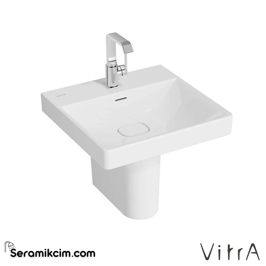 VitrA Metropole Lavabo 50x47 cm Tek Armatür Delikli, Su Taşma Delikli, Beyaz - 7525B003-0001