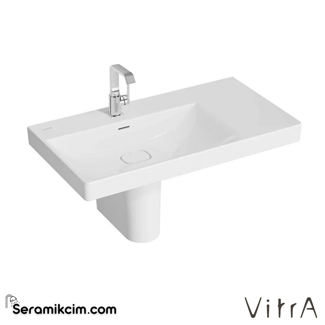 VitrA Metropole Lavabo 90x47 cm Tek Armatür Delikli, Su Taşma Delikli, Beyaz - 7528B003-0001