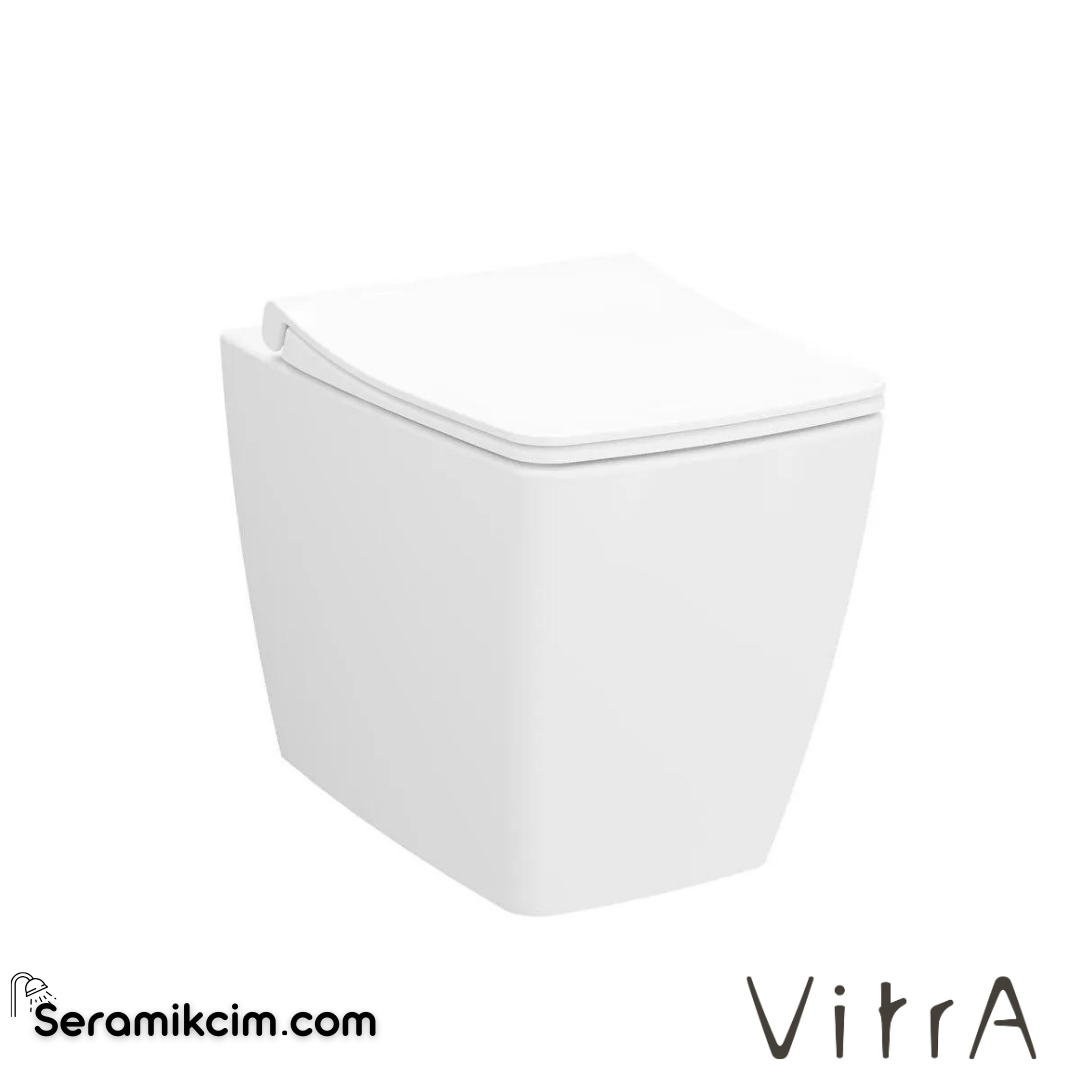 VitrA Metropole Yerden Klozet Rim-ex, Duvara Tam Dayalı, 54 cm Taharet Borulu, Taharet Borusu Girişi Sıva Altı Uygulamalı, Mat Beyaz - 7670B001-0090