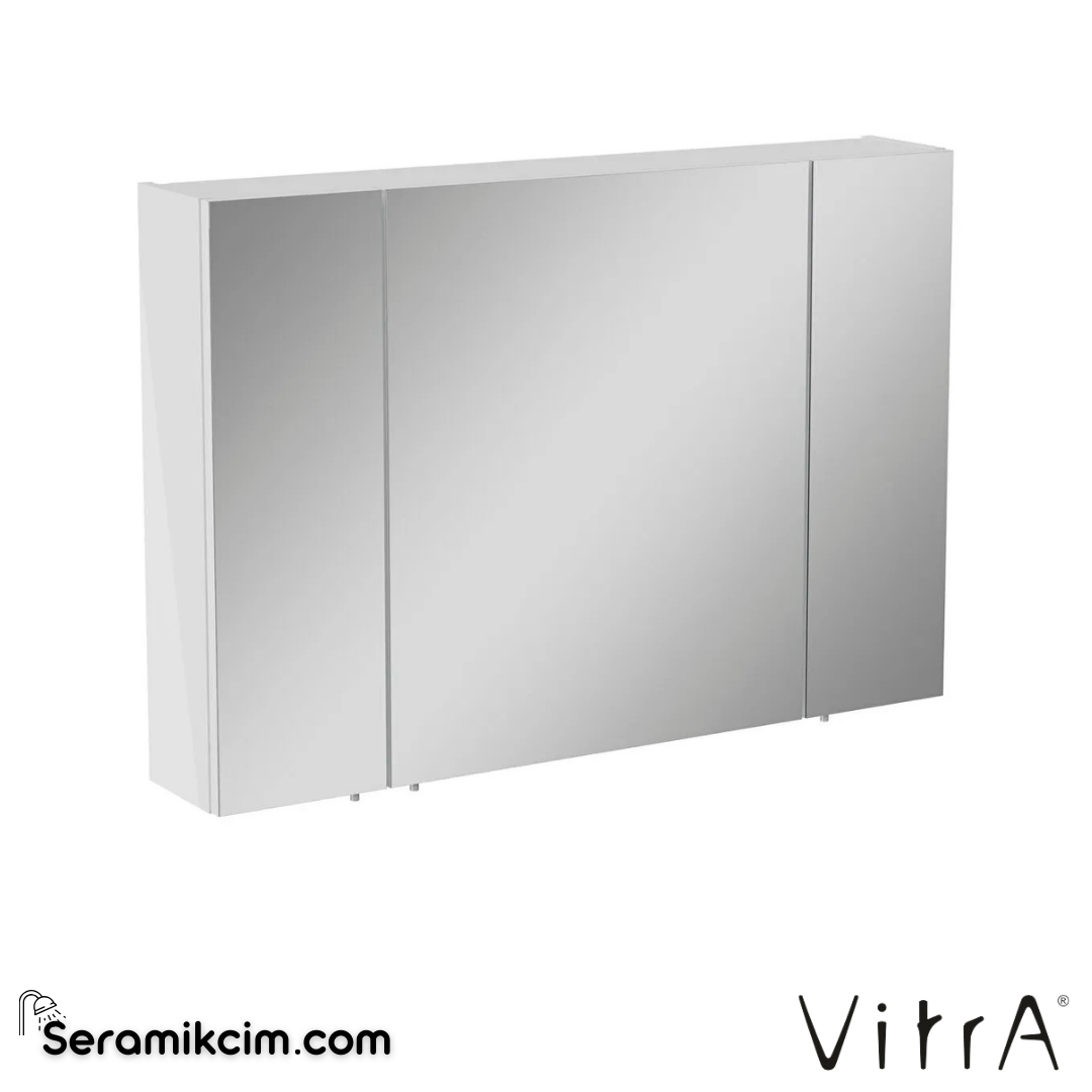 VitrA Mia Asimetrik Dolaplı Ayna 100 cm parlak beyaz 67751 - 67751
