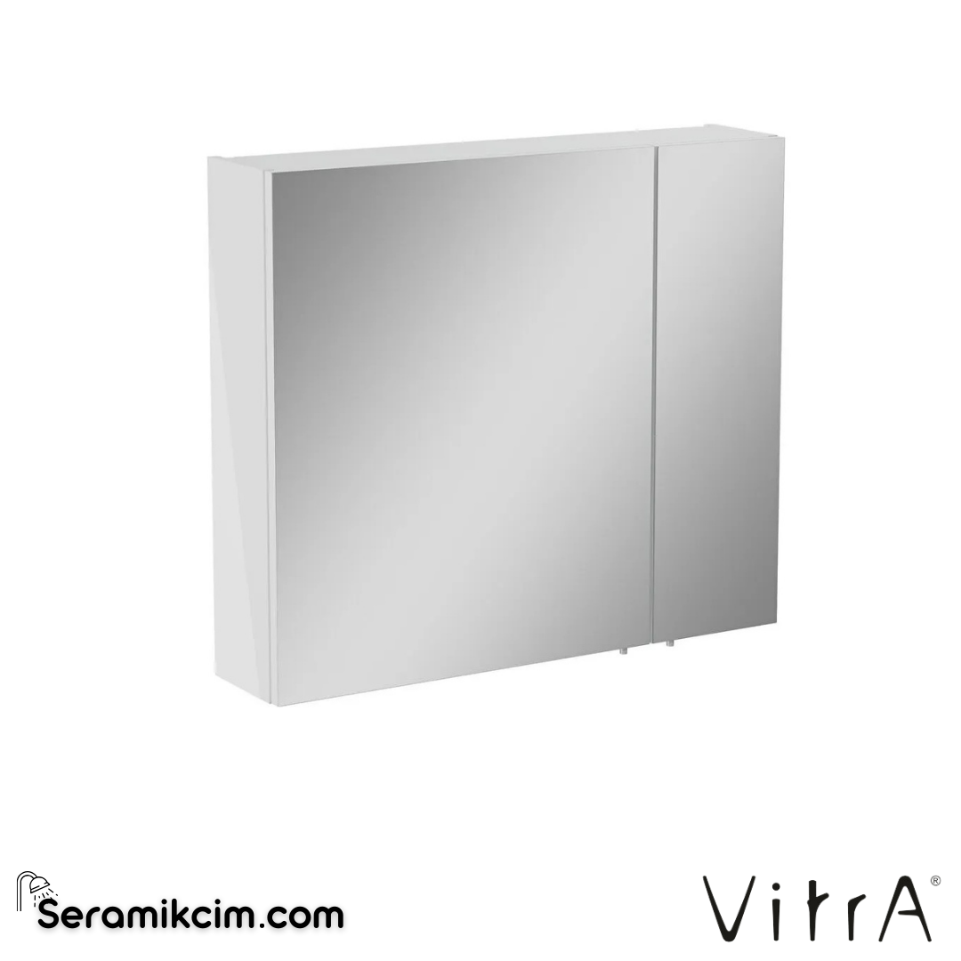 VitrA Mia Asimetrik Dolaplı Ayna 80 cm parlak beyaz 67704 - 67704