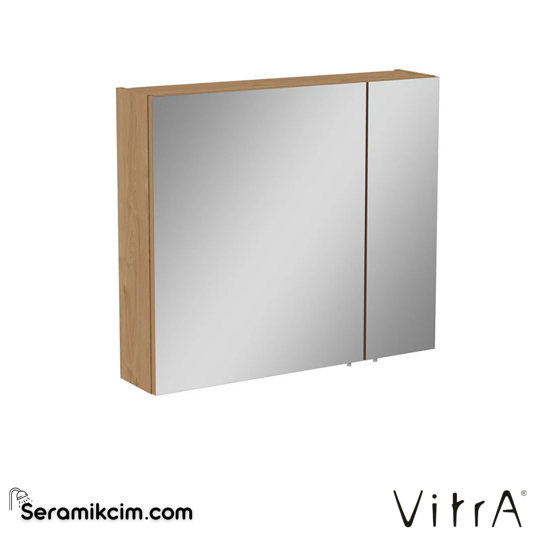 VitrA Mia Asimetrik Dolaplı Ayna 80 cm altın meşe 67706 - 67706