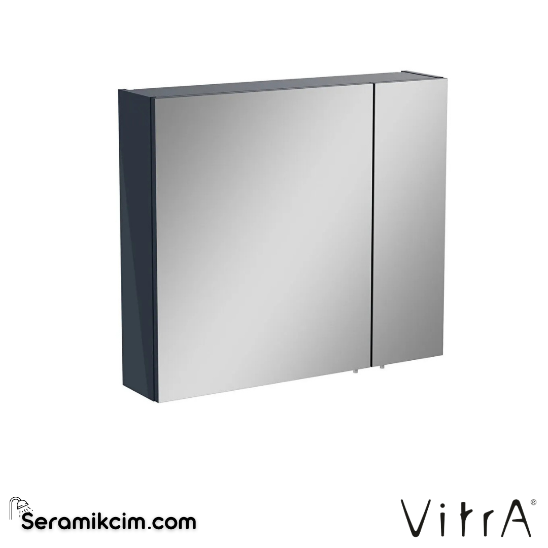 VitrA Mia Asimetrik Dolaplı Ayna 80 cm parlak antrasit 67705 - 67705