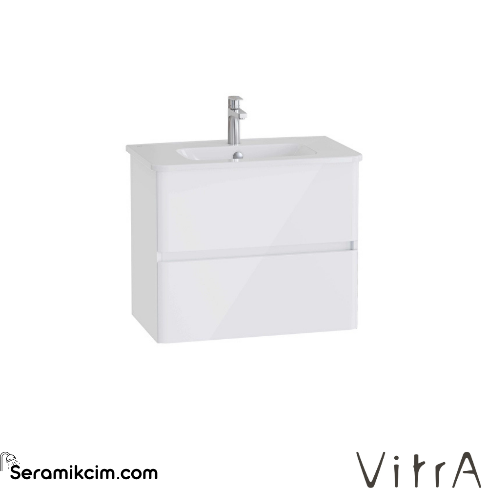 Vitra Mia Plus Round Lavabo Dolabı 80 Cm İki Çekmeceli Parlak Beyaz 69824