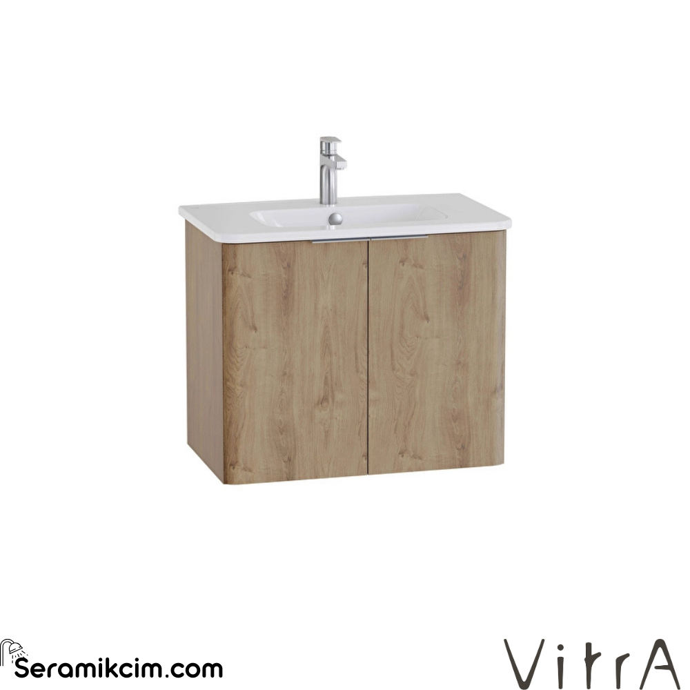 Vitra Mia Plus Round Lavabo Dolabı 80 Cm İki Kapaklı Altın Meşe 69821