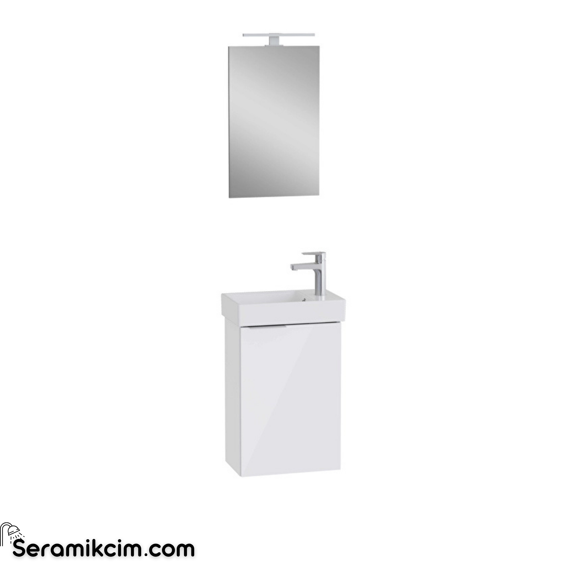 VitrA Mia Plus Square Banyo Dolabı Seti, 45 cm,Parlak Beyaz Sağ 69703