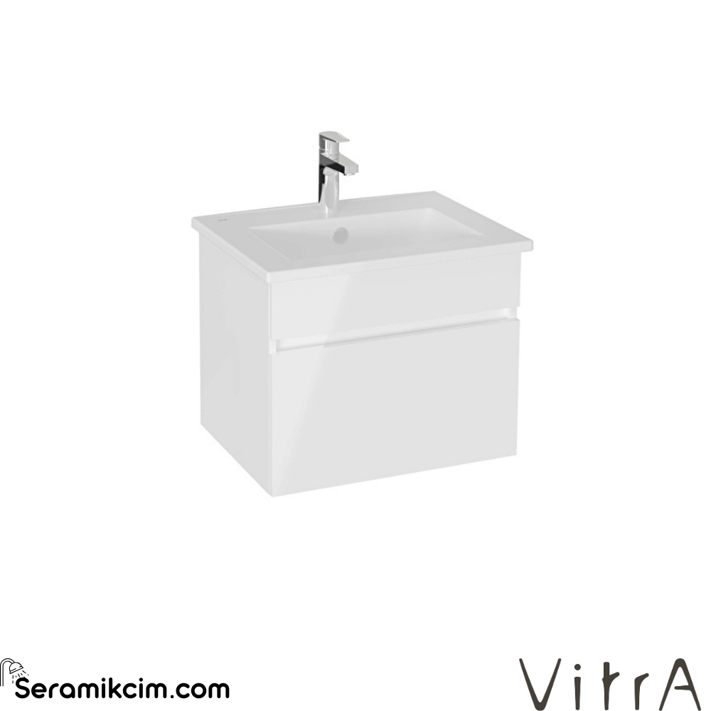 Vitra Mia Plus Square Lavabo Dolabı 60 Cm Bir Çekmeceli Parlak Beyaz 69772