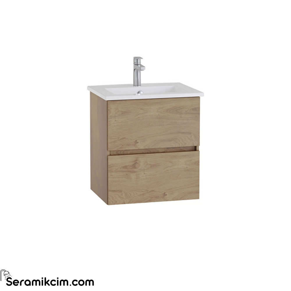 Vitra Mia Plus Square Lavabo Dolabı 60 Cm İki Çekmeceli Altın Meşe 69731