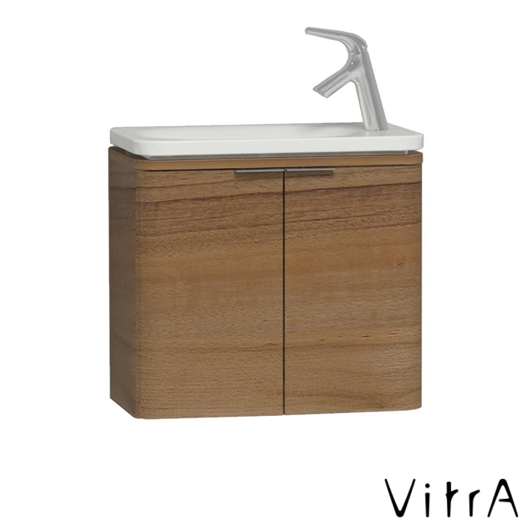VitrA Nest Trendy Dar Lavabo Dolabı Kapaklı 60cm Hareli Doğal Ahşap 56126