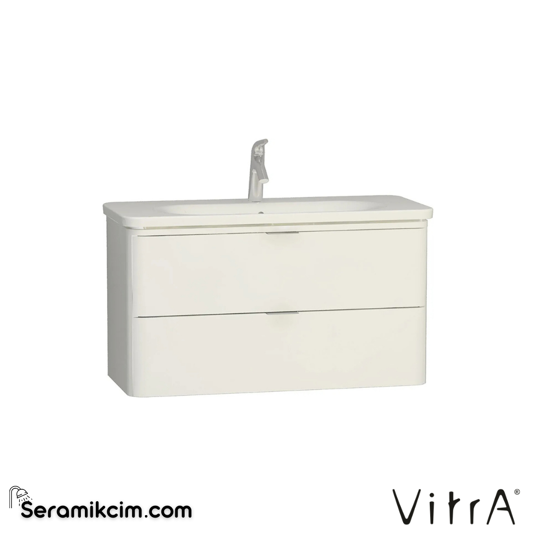 VitrA Nest Trendy Lavabo Dolabı 100 cm, iki çekmeceli parlak beyaz 56442 - 56442