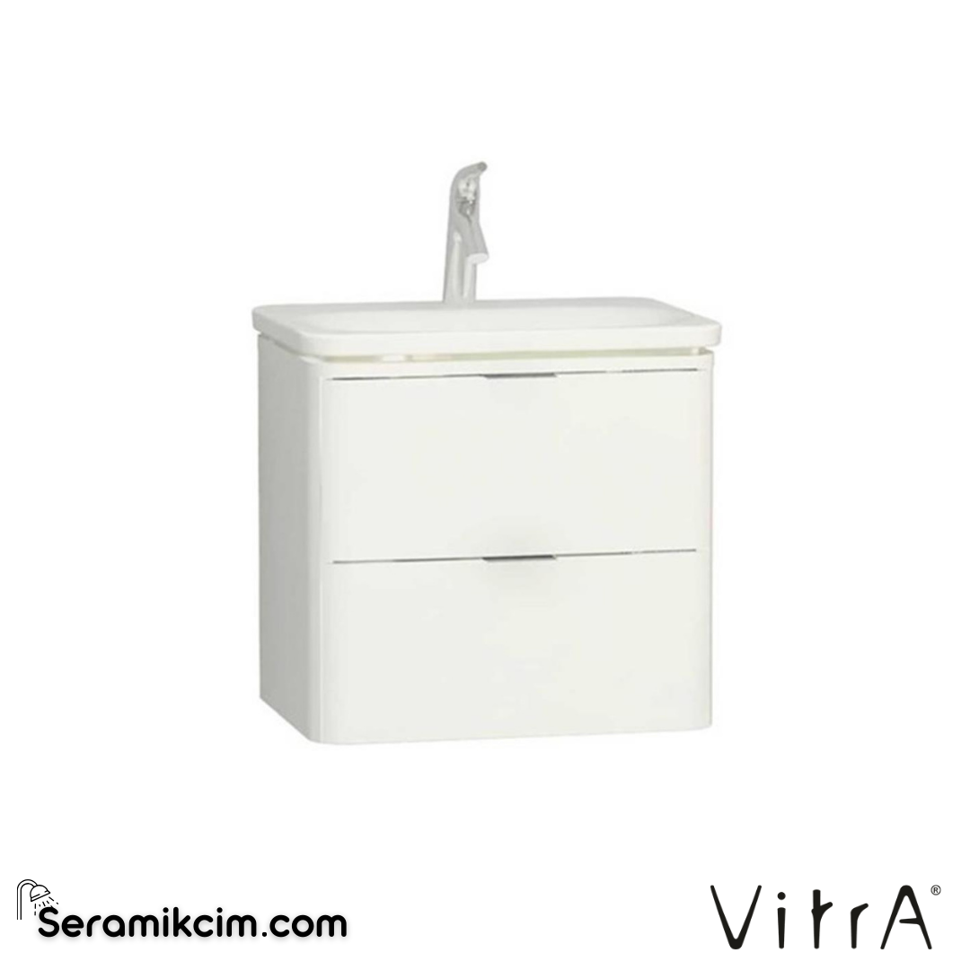 VitrA Nest Trendy Lavabo Dolabı 60 cm, iki çekmeceli parlak beyaz 56440 - 56440