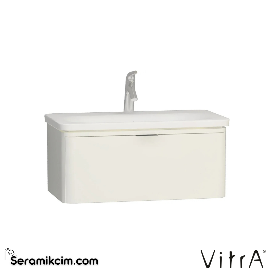 VitrA Nest Trendy Lavabo Dolabı 80 cm, bir çekmeceli parlak beyaz 56438 - 56438