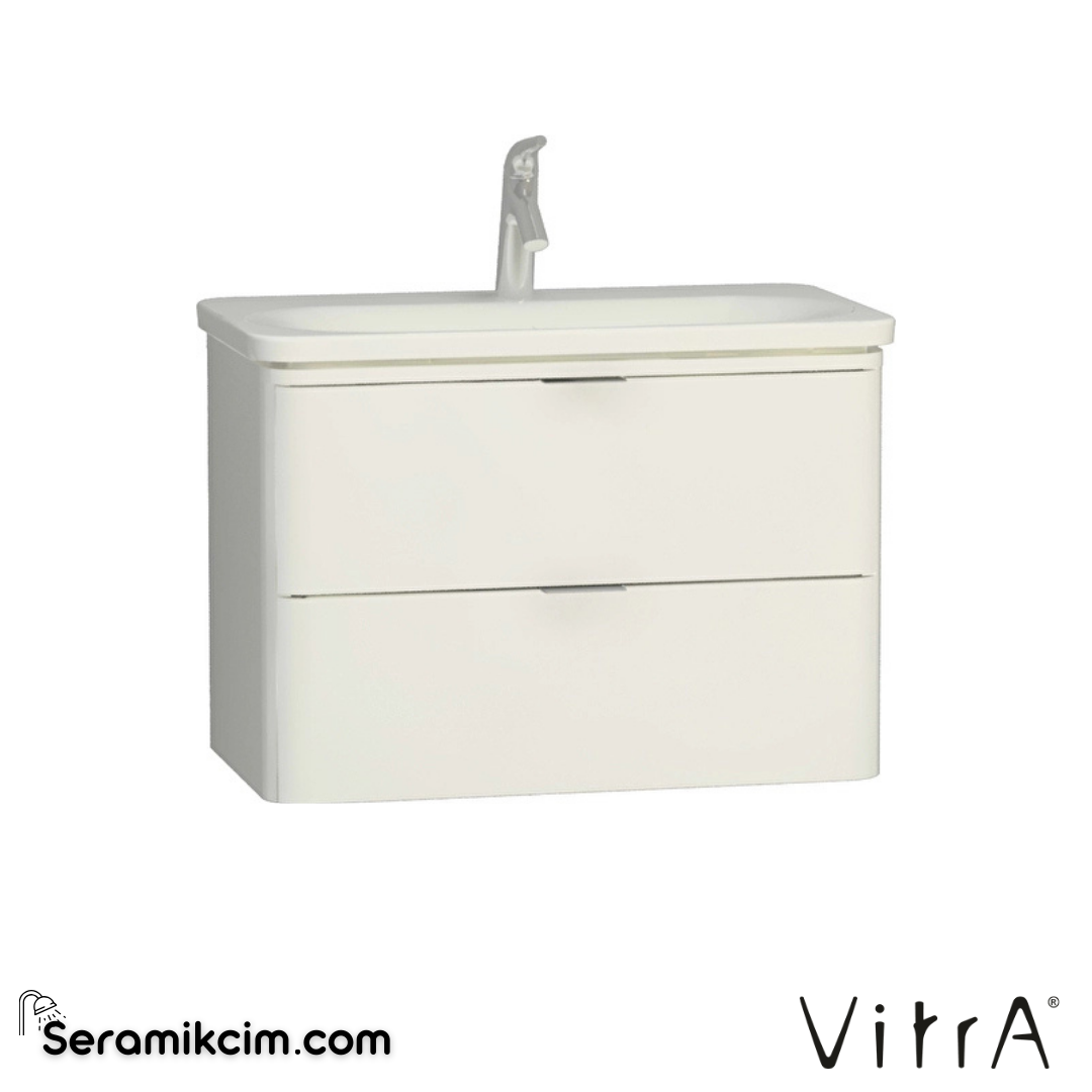 VitrA Nest Trendy Lavabo Dolabı 80 cm, iki çekmeceli parlak beyaz 56441 - 56441
