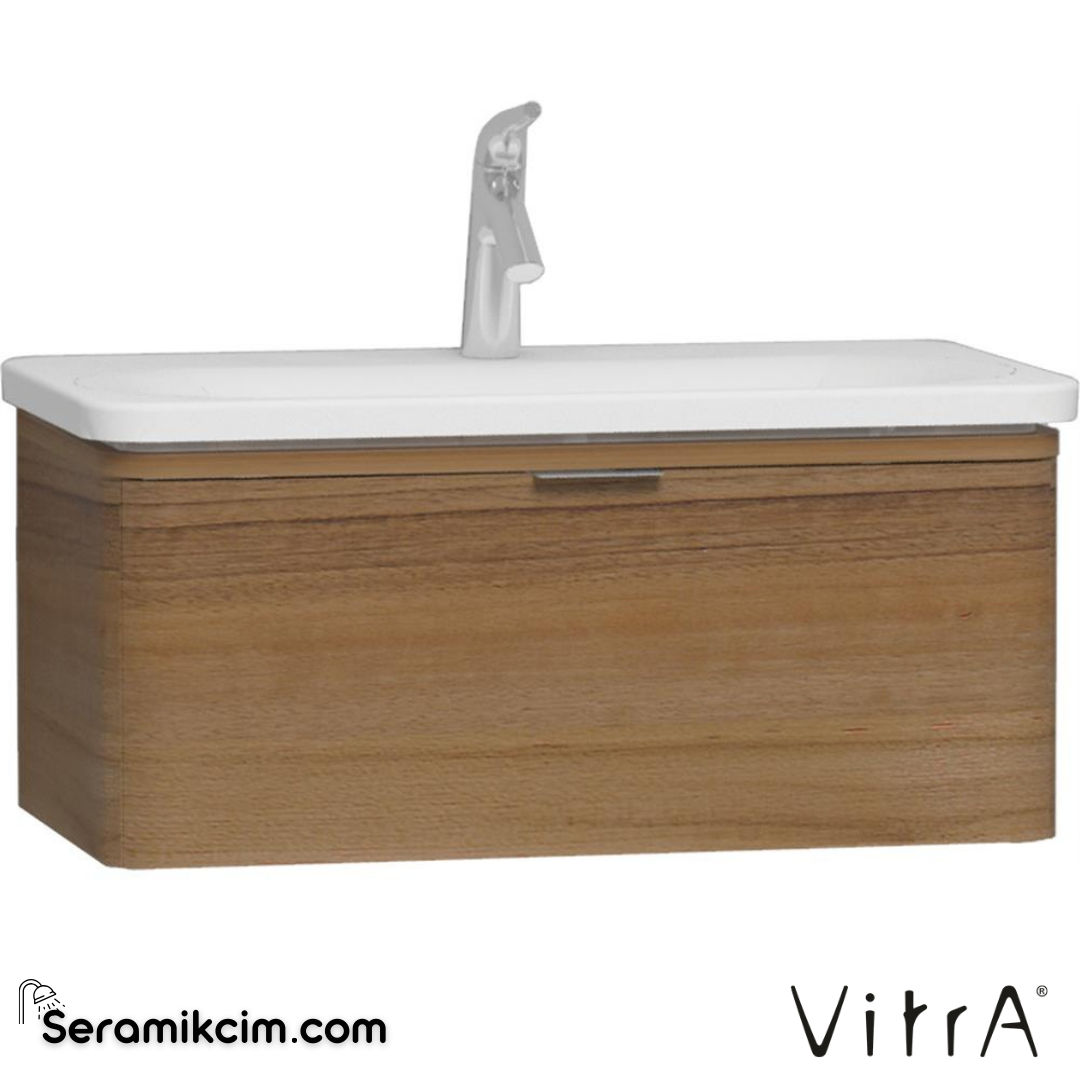 VitrA Nest Trendy Lavabo Dolabı 80 cm, bir çekmeceli hareli doğal ahşap 56138 - 56138