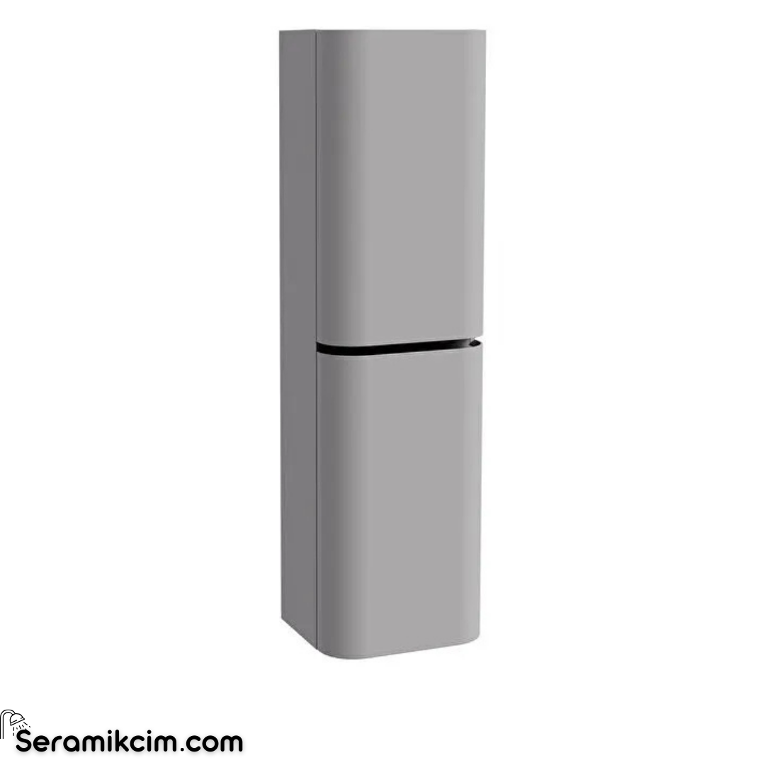 Vitra New Gala Boy Dolabı 45 Cm İki Kapaklı Mat Taş Gri Sol 80409
