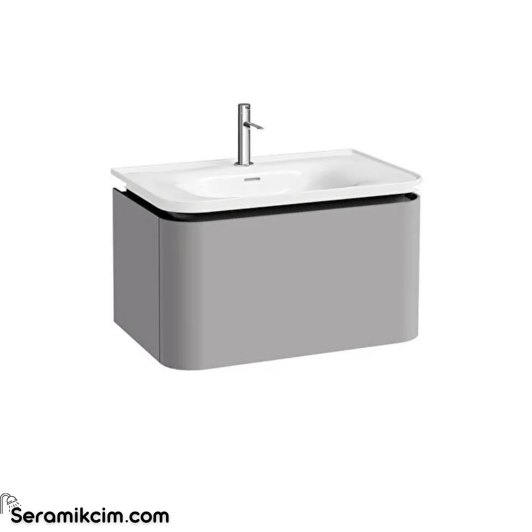 Vitra New Gala Lavabo Dolabı 80 Cm Bir Çekmeceli Mat Taş Gri 80373