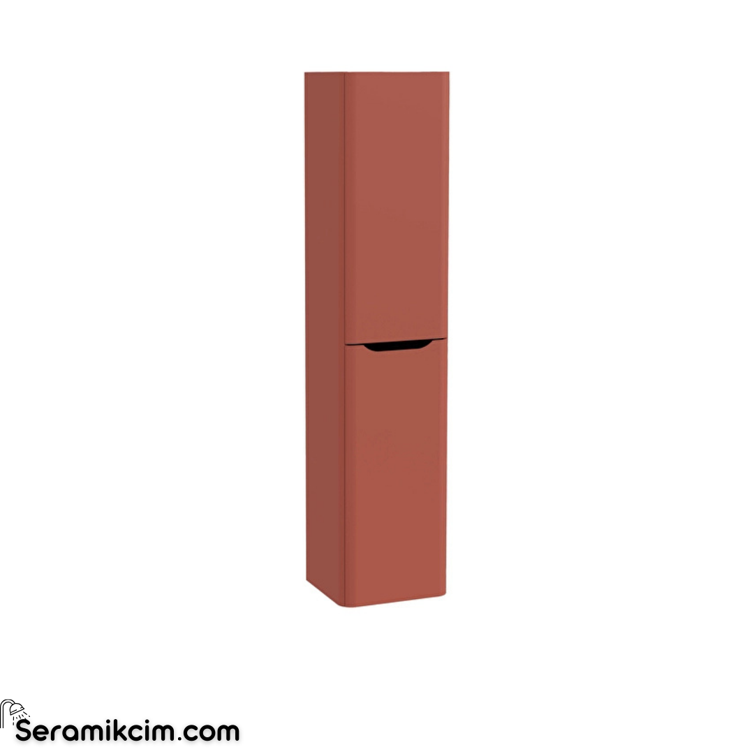 Vitra New Integra Round Boy Dolabı 40 Cm İki Kapaklı Mat Kırmızı Sağ 80004