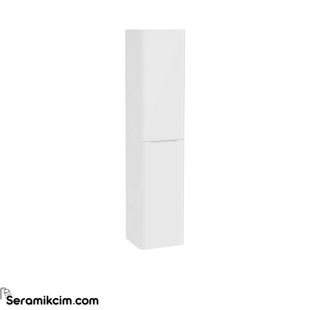 Vitra New Integra Round Boy Dolabı 40 Cm İki Kapaklı Parlak Beyaz Sol 70068