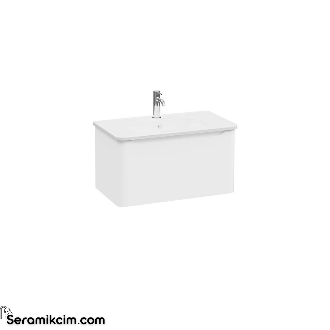 Vitra New Integra Round Lavabo Dolabı 80 Cm Bir Çekmeceli Mat Beyaz 69907
