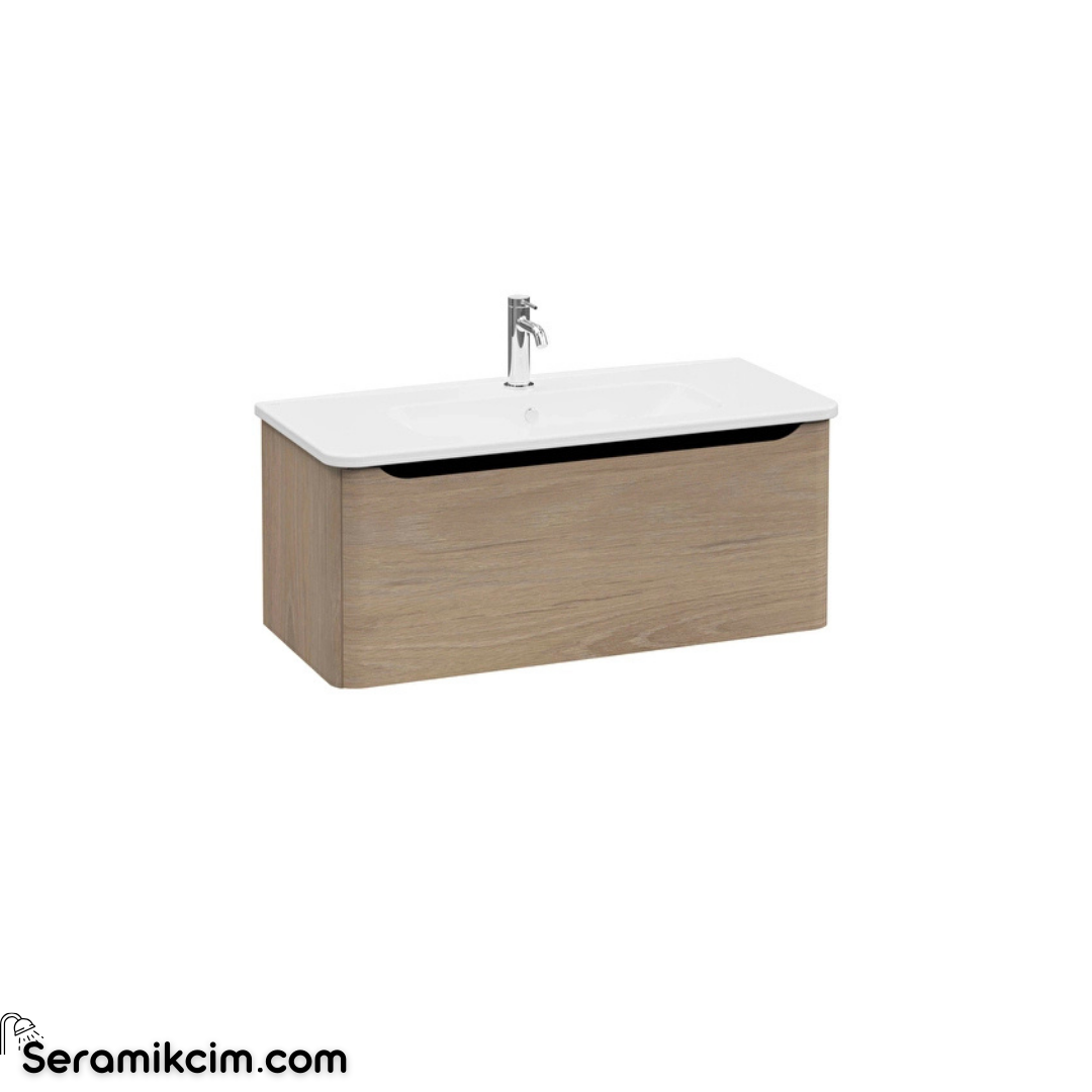 Vitra New Integra Round Lavabo Dolabı 100 Cm Bir Çekmeceli Altın Meşe 69918