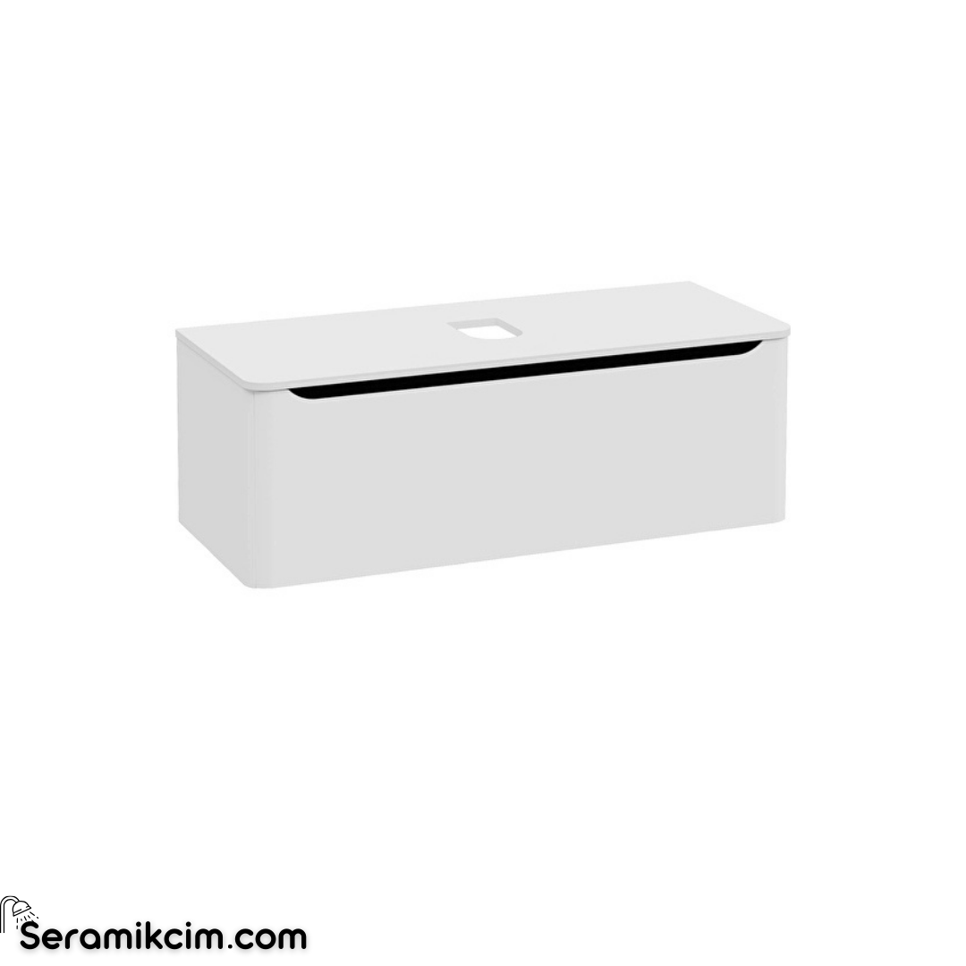 Vitra New Integra Round Lavabo Dolabı 120 Cm Bir Çekmeceli Çanak Lavabo Uyumlu Mat Yeşil Lavabosuz 70064