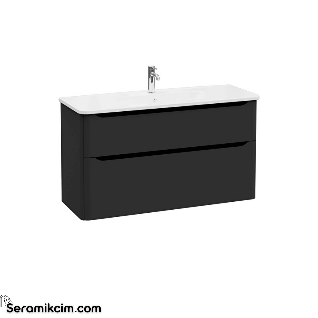 Vitra New Integra Round Lavabo Dolabı 120 Cm İki Çekmeceli Mat Grafit 69998