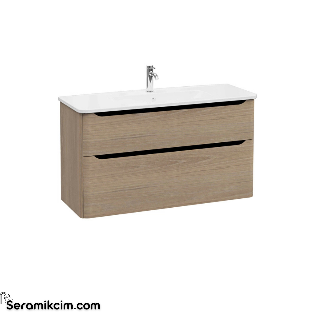 Vitra New Integra Round Lavabo Dolabı 120 Cm İki Çekmeceli Altın Meşe 69999