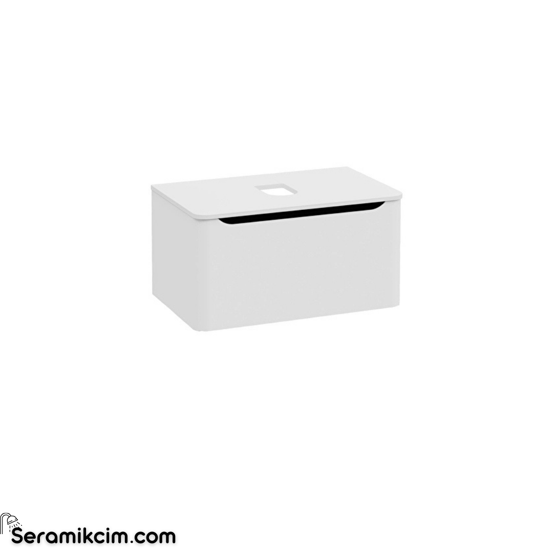 Vitra New Integra Round Lavabo Dolabı 80 Cm Bir Çekmeceli Çanak Lavabo Uyumlu Mat Açık Gri Lavabosuz 70047