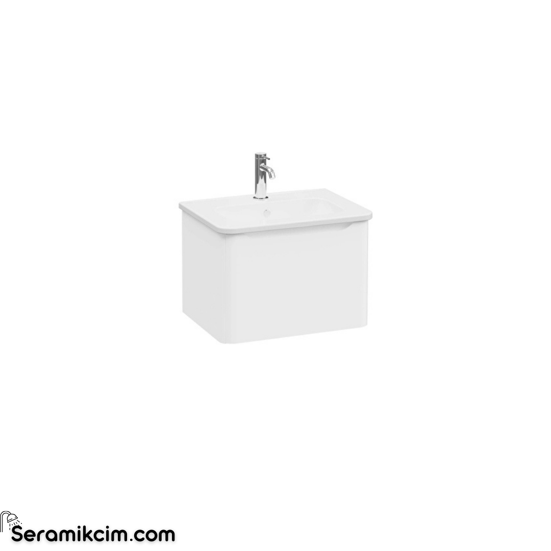 Vitra New Integra Round Lavabo Dolabı 60 Cm Bir Çekmeceli Mat Beyaz 69898