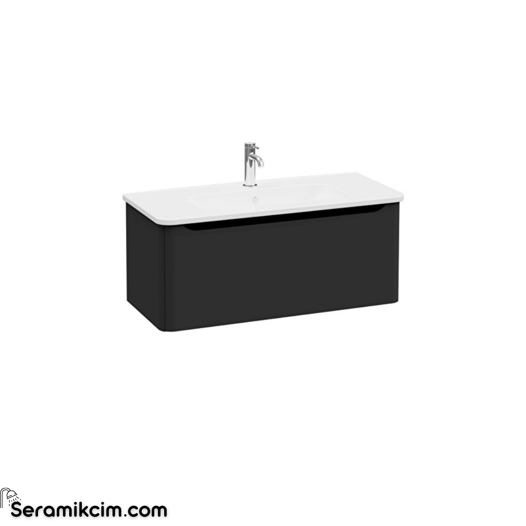 Vitra New Integra Round Lavabo Dolabı 100 Cm Bir Çekmeceli Mat Grafit 69917