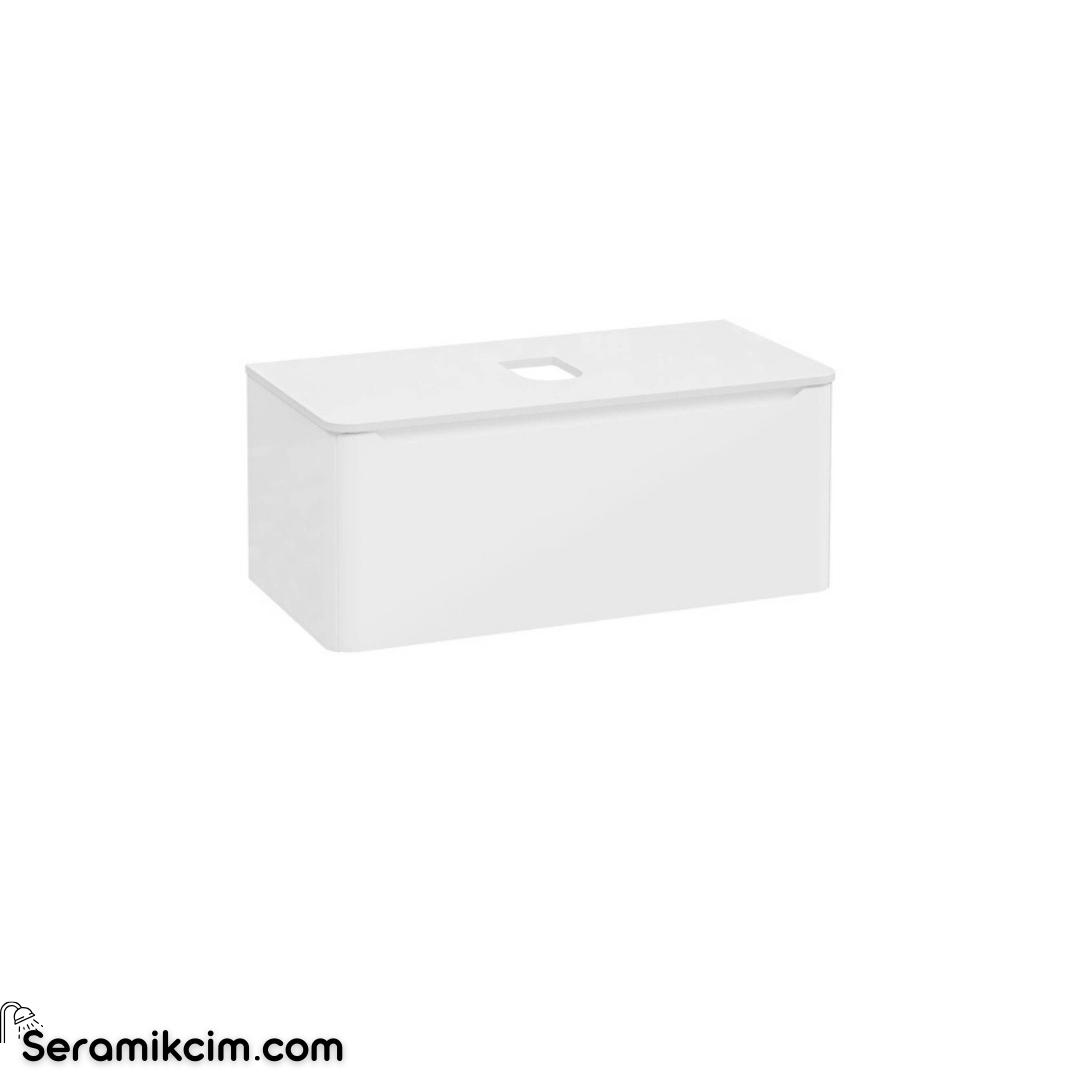 Vitra New Integra Round Lavabo Dolabı 100 Cm Bir Çekmeceli Çanak Lavabo Uyumlu Parlak Beyaz Lavabosuz 70050