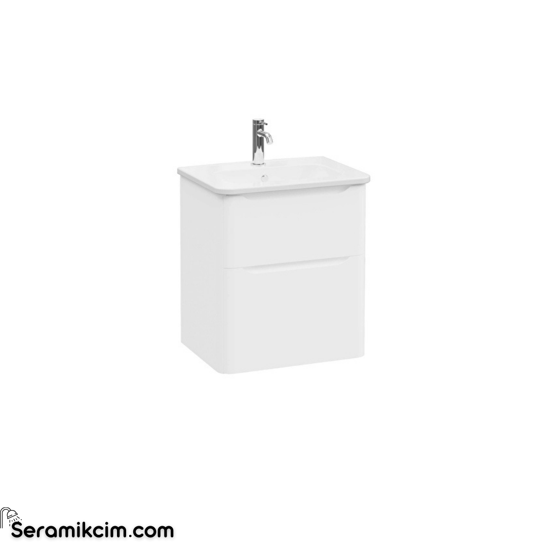 Vitra New Integra Round Lavabo Dolabı 60 Cm İki Çekmeceli Mat Beyaz 69970