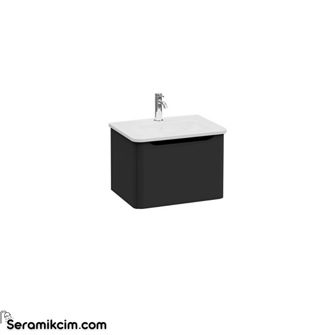 Vitra New Integra Round Lavabo Dolabı 60 Cm Bir Çekmeceli Mat Grafit 69899