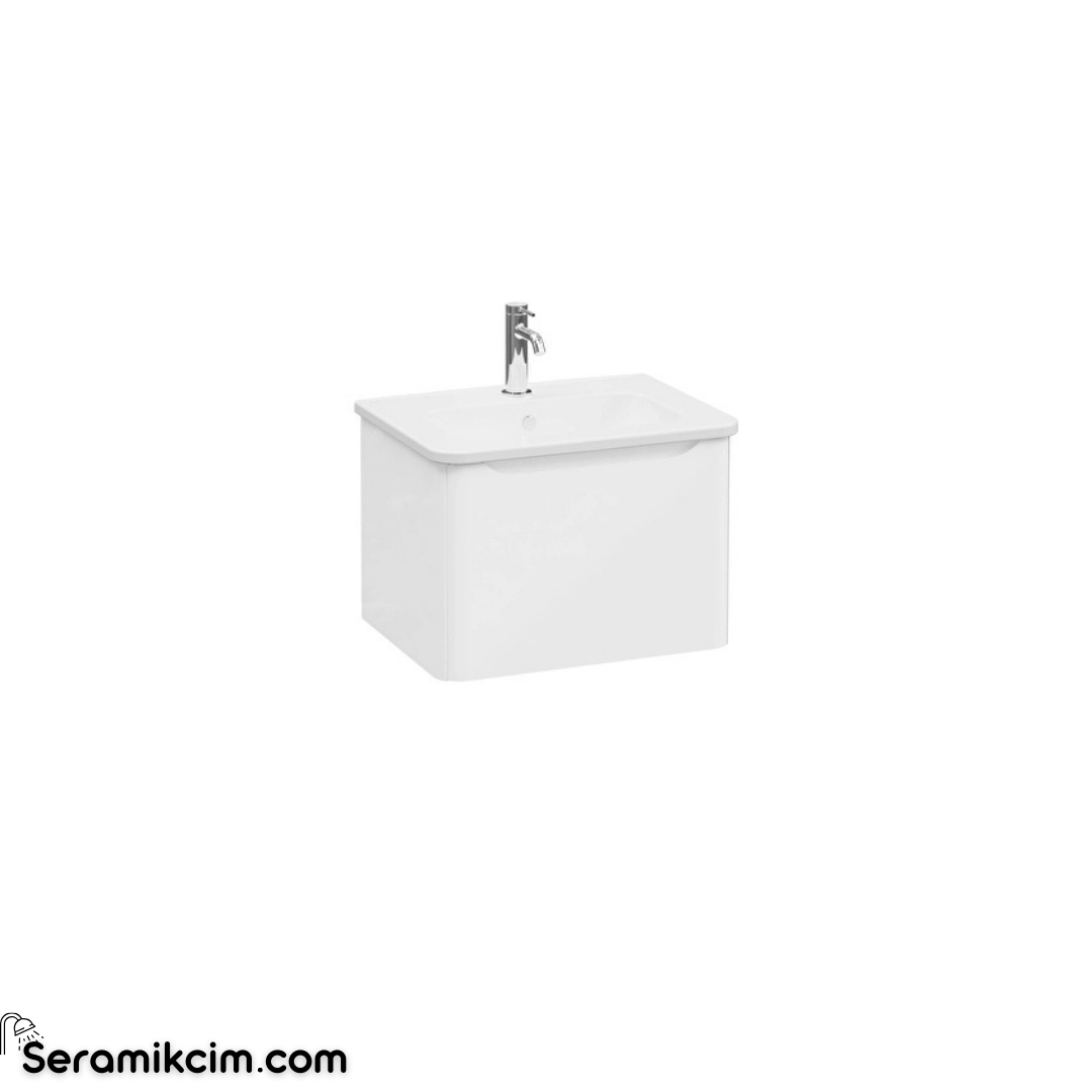 Vitra New Integra Round Lavabo Dolabı 60 Cm Bir Çekmeceli Parlak Beyaz 69897